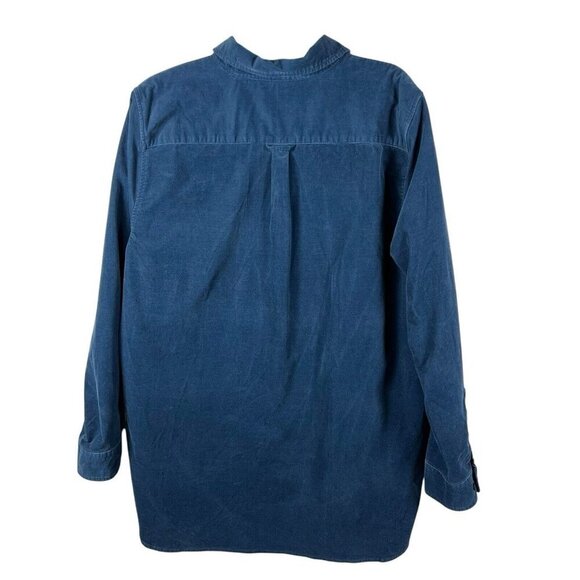 Duluth Trading Co Women’s Sz XXL Navy Blue Long Sleeves Button Up Corduroy Shirt - Picture 2 of 9